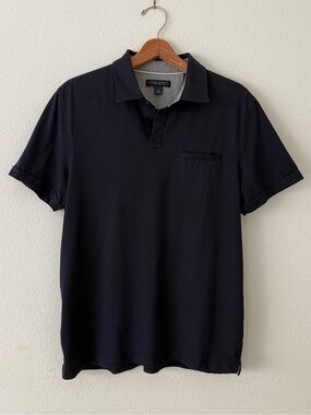 Banana Republic Navy Pima Polo with Chest Pocket